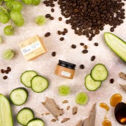 Eye Cream With Cucumber, Hyaluronic Acid + Coffee -Beauty Essence Shop EyeCreamFlatlay