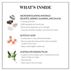GOOPGLOW Microderm Instant Glow Exfoliator -Beauty Essence Shop GOOP GOOPGLOW MICRODERM INSTANT GLOW EXFOLIATOR INGREDIENTS PANEL