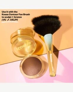 The Sun Show Glowy Warmth Bronzer -Beauty Essence Shop Kosas2023 GlowI.V PDP 05 Escape FanBrush