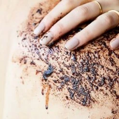 Coffee Body Scrub With Lemongrass -Beauty Essence Shop LifestyleBodyScrubFranShoulder5 square