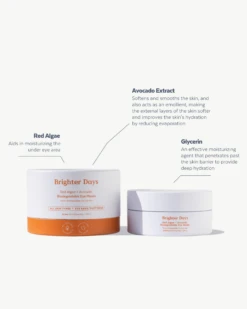 Brighter Days Red Algae + Avocado Biodegradable Eye Masks -Beauty Essence Shop ThreeShips BrighterDaysEyeMask Ingredients 03